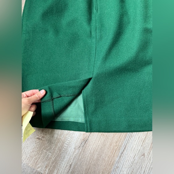VTG Ilyse Hart LTD 100% Wool Skirt Pencil Skirt Green Festive Hippie Size 28 - Picture 7 of 9